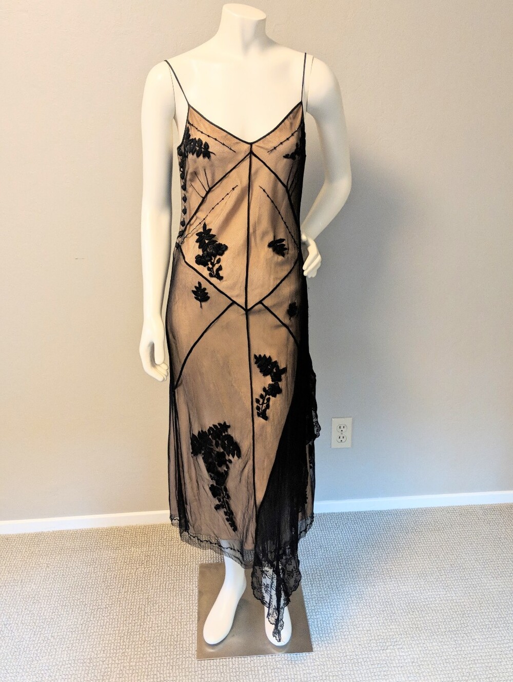 Allesandro Dell' Acqua Lace & Bead Sheath Dress